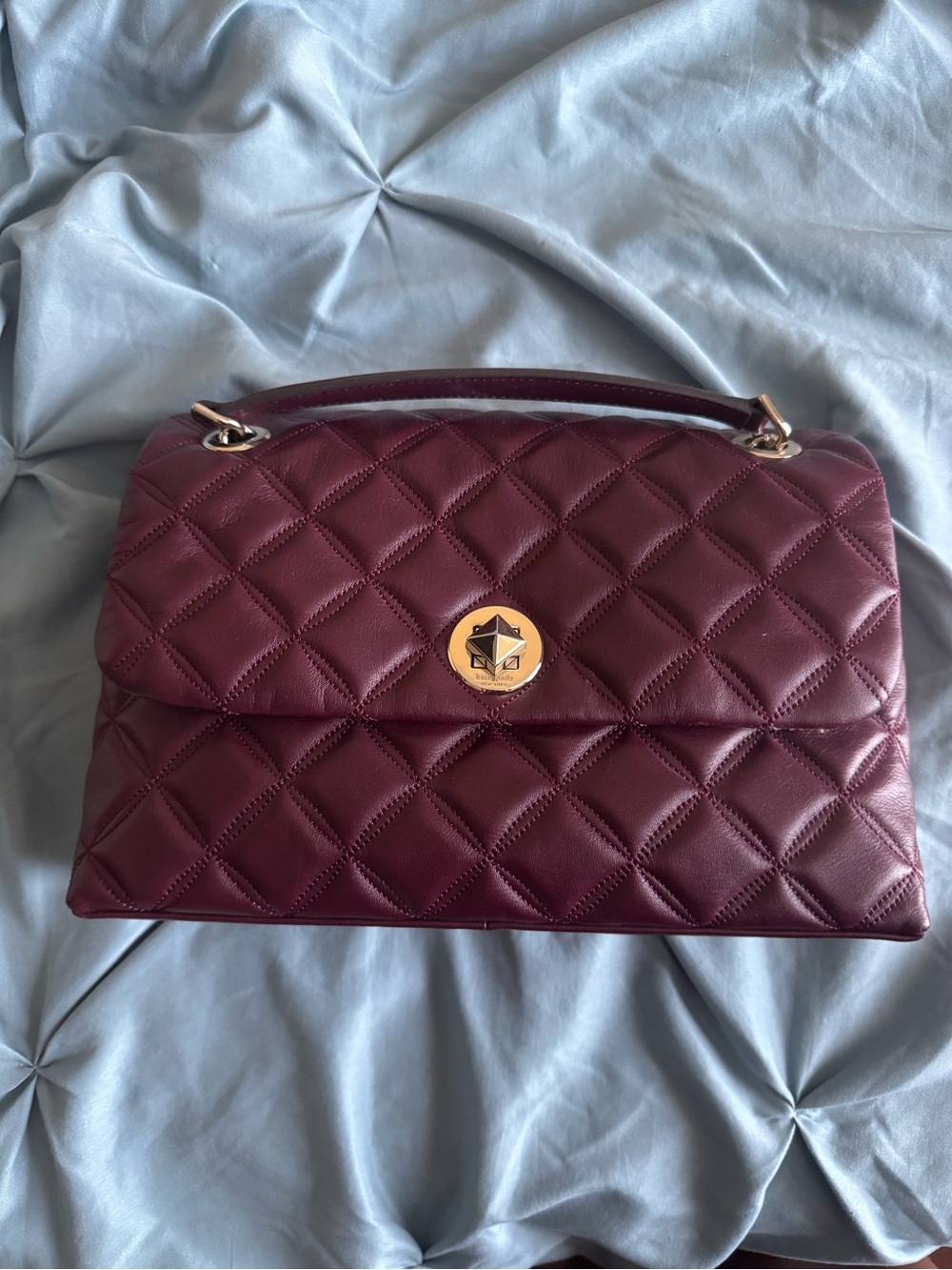 Burgundy Kate Spade Natalia Medium Flap Shoulder Bag